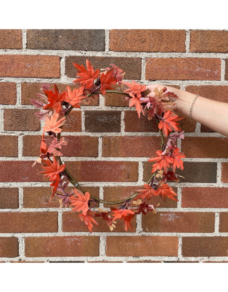 Creative Co-Op Faux Maple Leaf & Pinecone Wreath