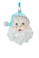 Blue & Silver Santa Face Ornament