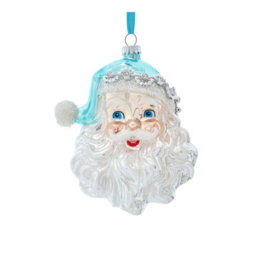 Blue & Silver Santa Ornament