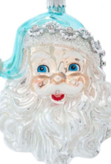 Blue & Silver Santa Face Ornament