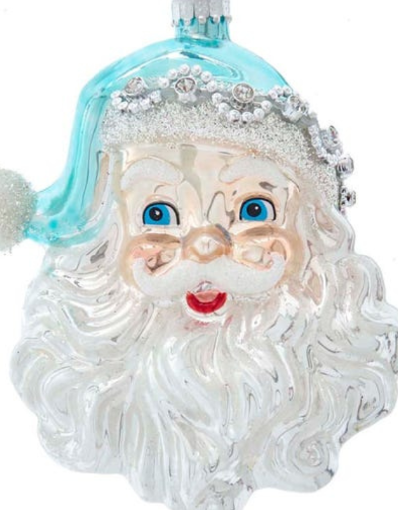 Blue & Silver Santa Ornament