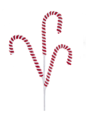 Red & White Candy Cane Pick