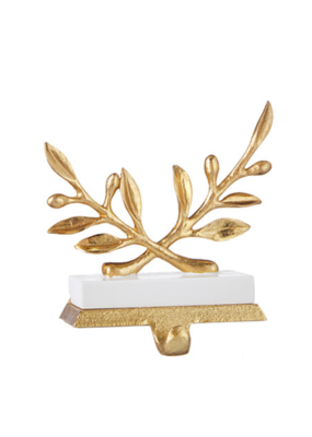 Gold Laurel Leaf Stocking Holder