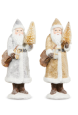 Glitter Santa with Tree in Gold or Silver