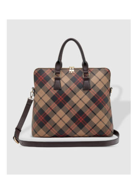 Louenhide Houston Laptop Bag in Plaid Chocolate by Louenhide