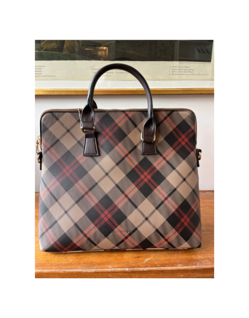 Louenhide Houston Laptop Bag in Plaid Chocolate by Louenhide