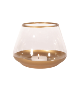 LAST ONE - Gold Glass Tealight Holder Large