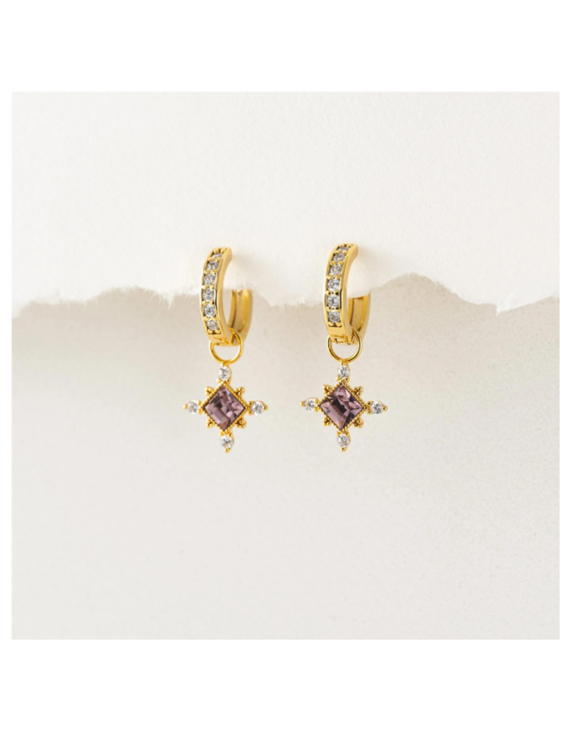 Lover's Tempo Sierra Lt. Amethyst Charm Hoop Earrings  by Lover's Tempo