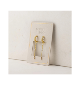 Lover's Tempo Raindrop Charm Hoop Earrings in Gold by Lover's Tempo