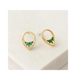 Lover's Tempo Aria Stud Earrings in Emerald by Lover's Tempo