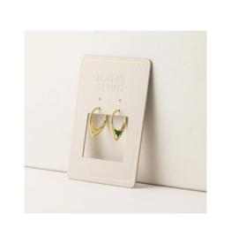 Lover's Tempo Aria Hoop Earrings in Emerald by Lover's Tempo