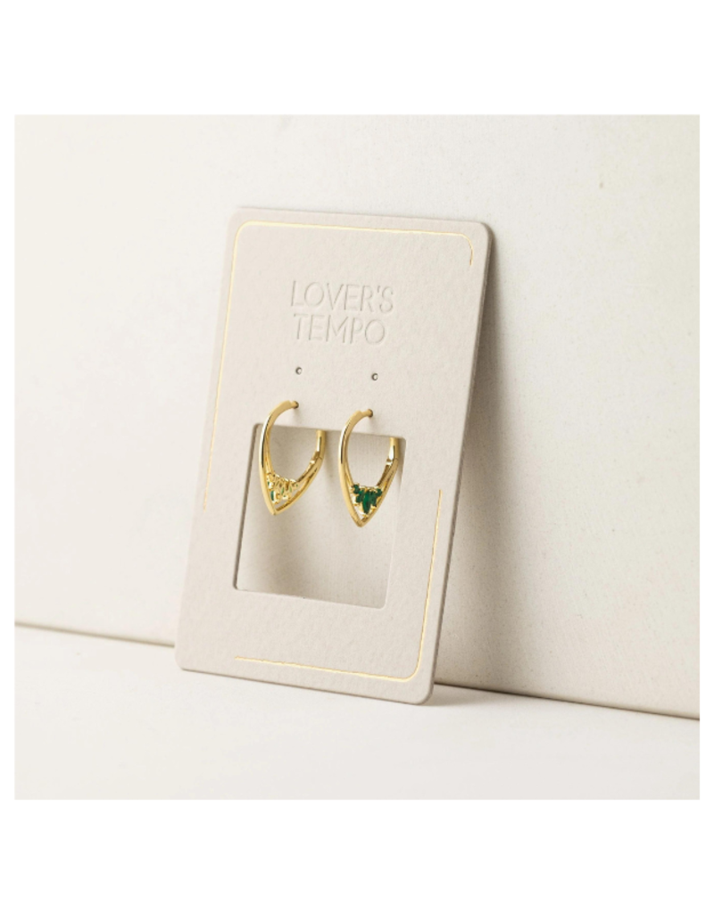 Lover's Tempo Aria Hoop Earrings in Emerald by Lover's Tempo