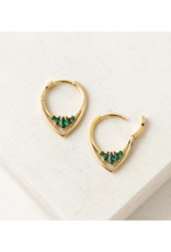 Lover's Tempo Aria Hoop Earrings in Emerald by Lover's Tempo