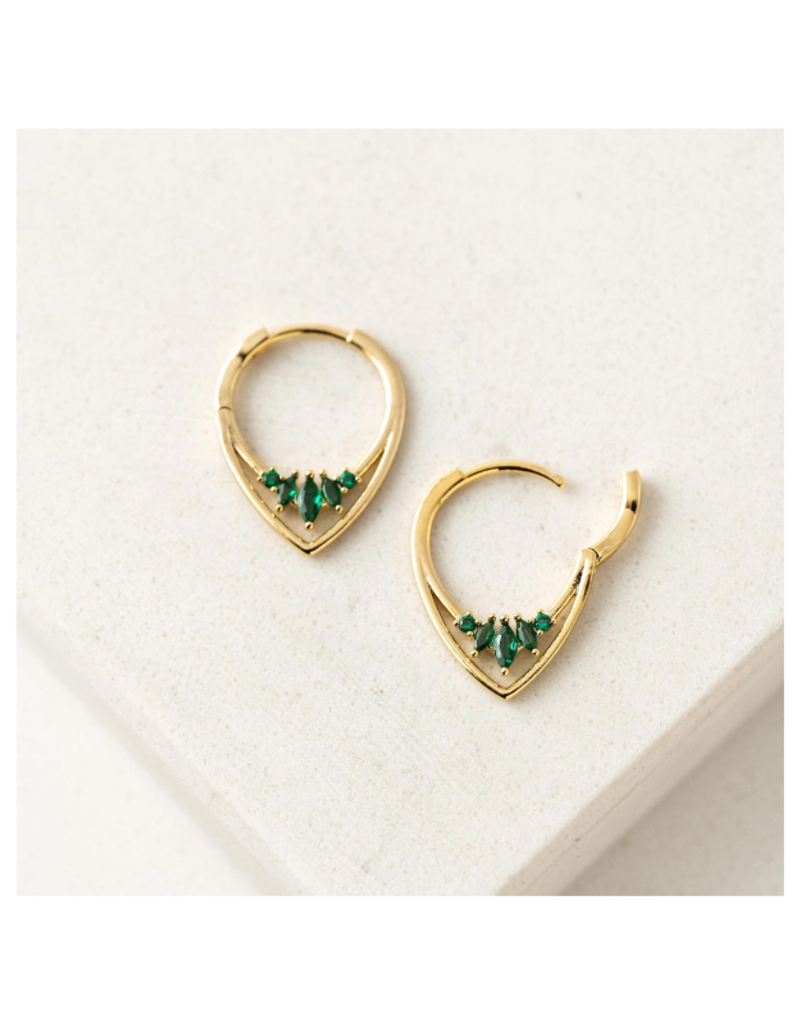 Lover's Tempo Aria Hoop Earrings in Emerald by Lover's Tempo