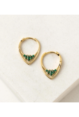 Lover's Tempo Aria Hoop Earrings in Emerald by Lover's Tempo