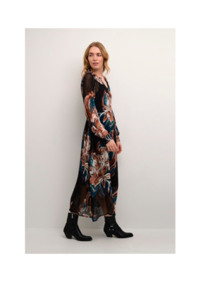 Cream LAST ONE - SIZE 38 (M) - Jasmina Dress in Aqural Black Print by Cream