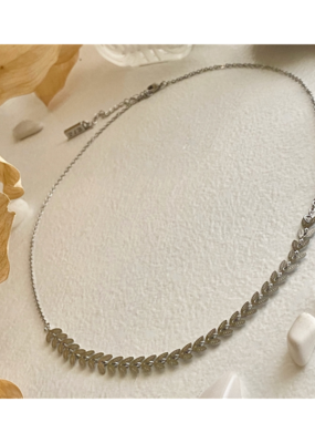 Pika & Bear Laurel Leaf Chain Necklace in Silver by Pika & Bear