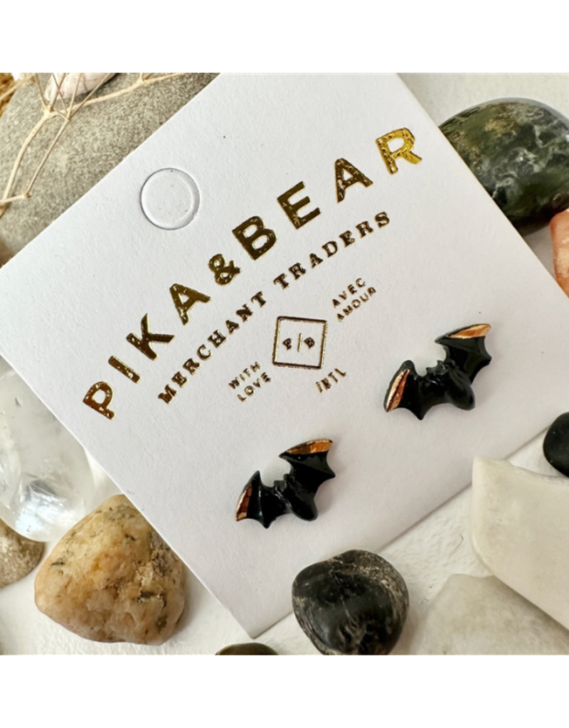 Pika & Bear Lugosi Porcelain Bat Earrings by Pika & Bear