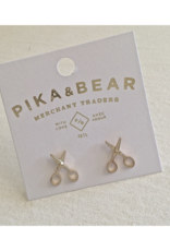 Pika & Bear Snips Scissor Stud Earrings in Gold by Pika & Bear