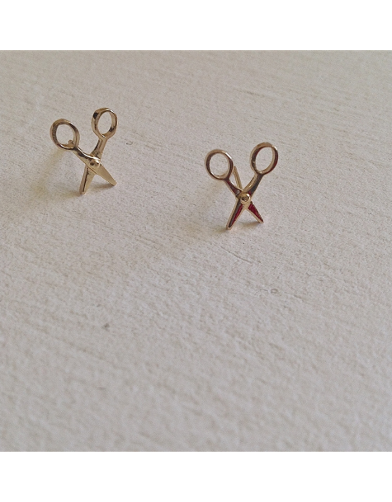 Pika & Bear Snips Scissor Stud Earrings in Gold by Pika & Bear