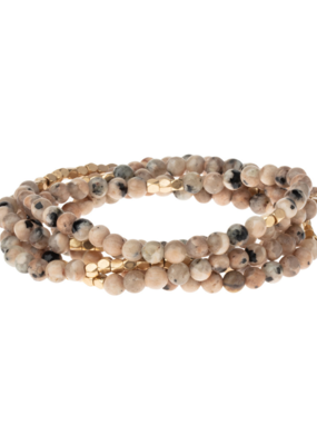 Scout Stone of Healing - Rhodonite Gold Stone Wrap Bracelet by Scout