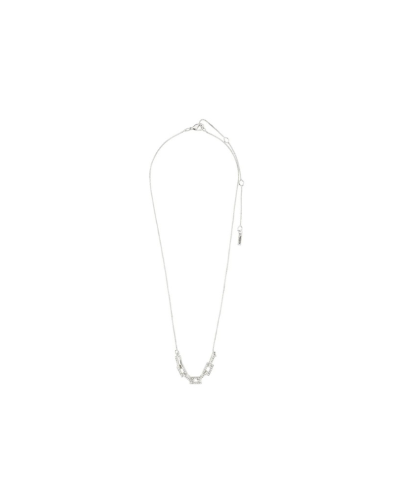 PILGRIM Coby Crystal Pendant Necklace in Silver by Pilgrim