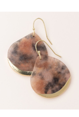 Scout Stone Dipped Teardrop Earring - Pink Agate/Gold by Scout