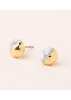 Scout Dipped Stone Earrings in Howlite by Scout