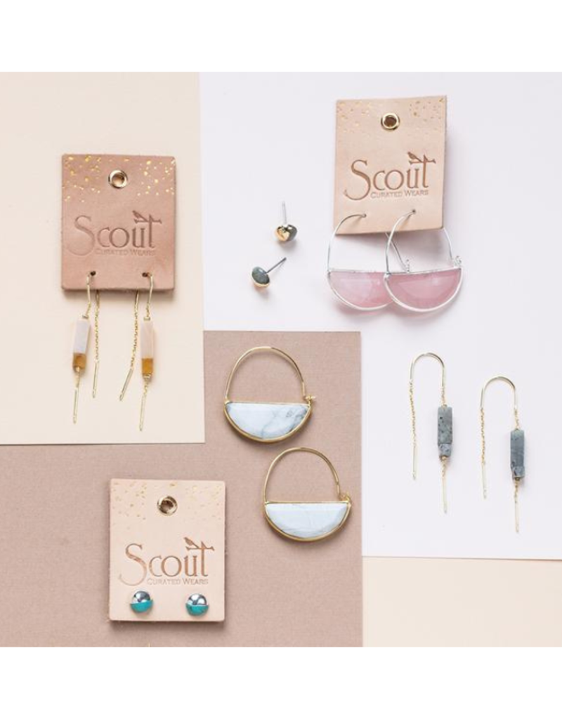 Scout Dipped Stone Earrings in Howlite by Scout