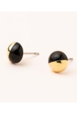 Scout Dipped Stone Earrings in Black/Gold by Scout