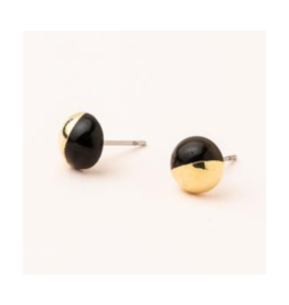Scout Dipped Stone Earrings in Black/Gold by Scout