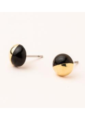 Scout Dipped Stone Earrings in Black/Gold by Scout