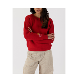 Lyla & Luxe Colbie Crewneck Smile Sweater in Red by Lyla + Luxe