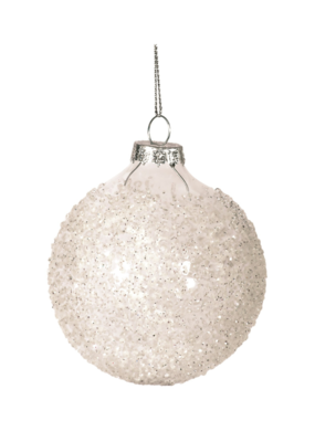 Clear Hammered Ball Ornament