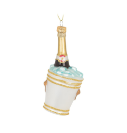 Champagne in Bucket Glass Ornament