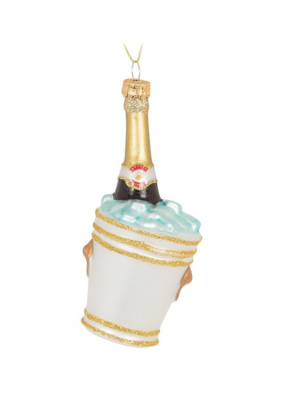 Champagne in Bucket Glass Ornament