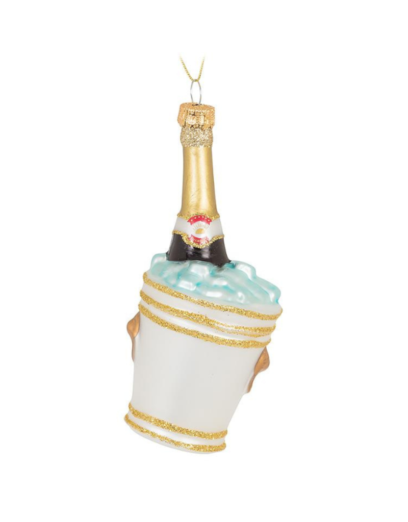 Champagne in Bucket Glass Ornament