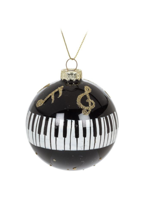 Piano Keys Ball Glass Ornament