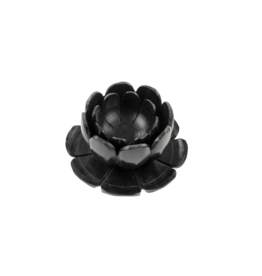 Indaba Trading Stone Lotus Tealight Holder Black Set/3