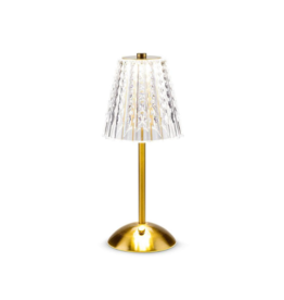 Crystal Shade LED Table Light in Gold