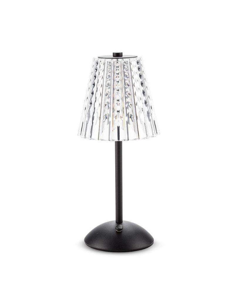 Crystal Shade LED Table Light in Black