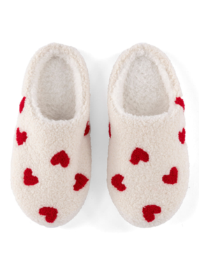 Heart Slippers in Ivory