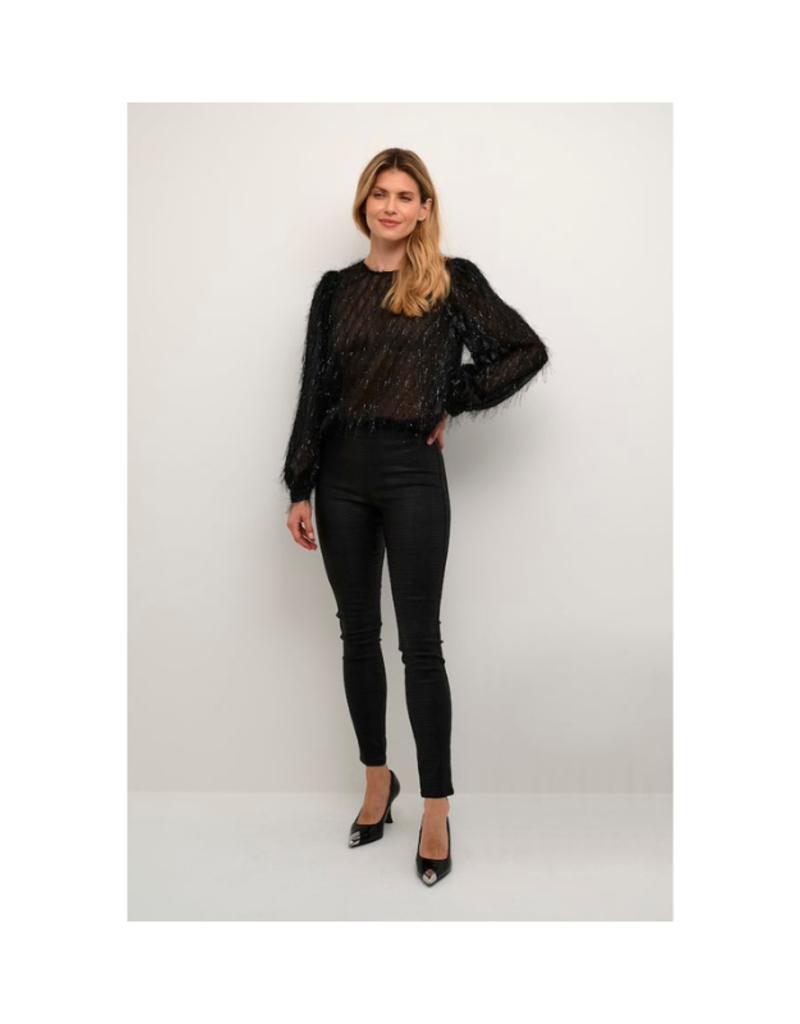 LAST ONE - SIZE 40 (L) - Bettine Leggings in Black Croco by Culture