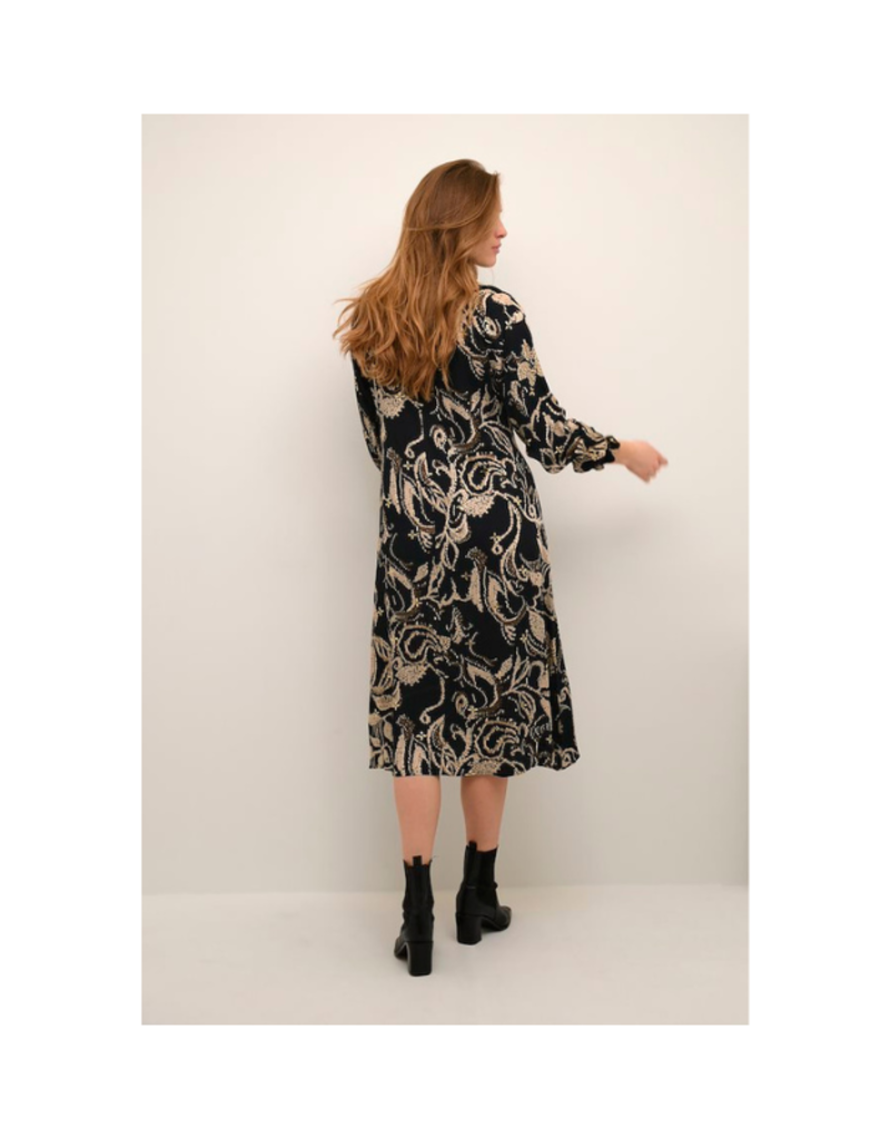 Culture LAST ONE - SIZE LARGE - Fonda Long Dress Black with Foil by Culture