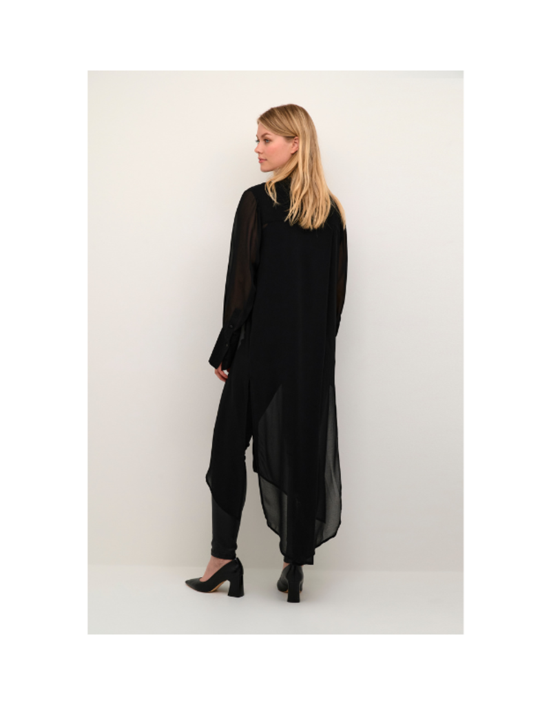 Culture Cheila Chiffon Long Shirt in Black by Culture