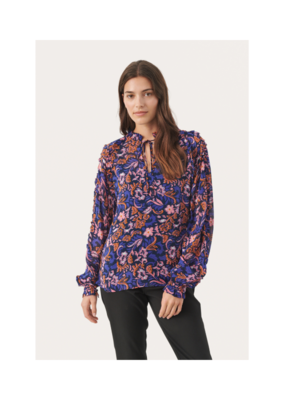 Part Two Dinna Blouse in Midnight Sail Wallpaper Print by Part Two