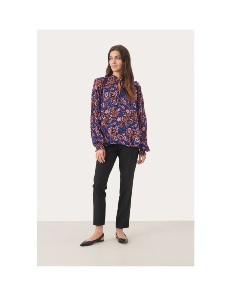 Part Two Dinna Blouse in Midnight Sail Wallpaper Print by Part Two