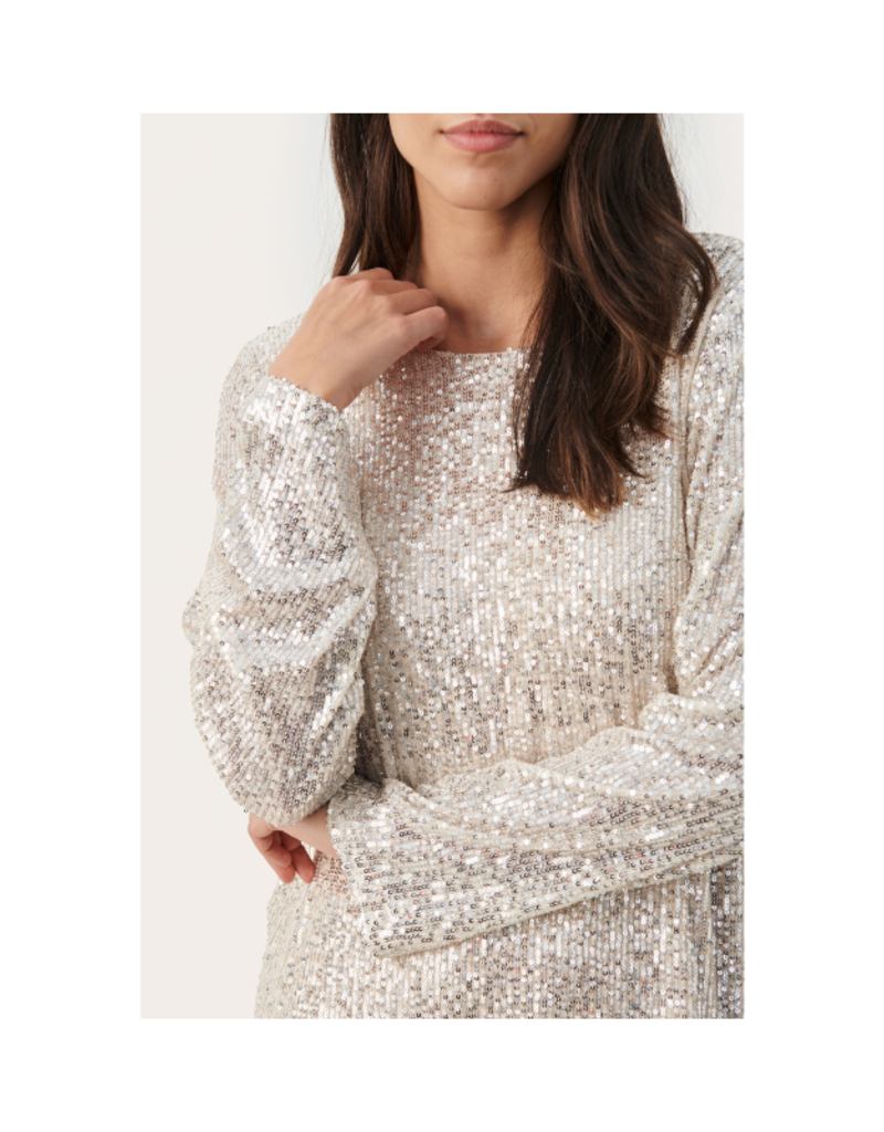 Part Two LAST ONE - SIZE XS - Darleen Dress in Silver Sequins by Part Two