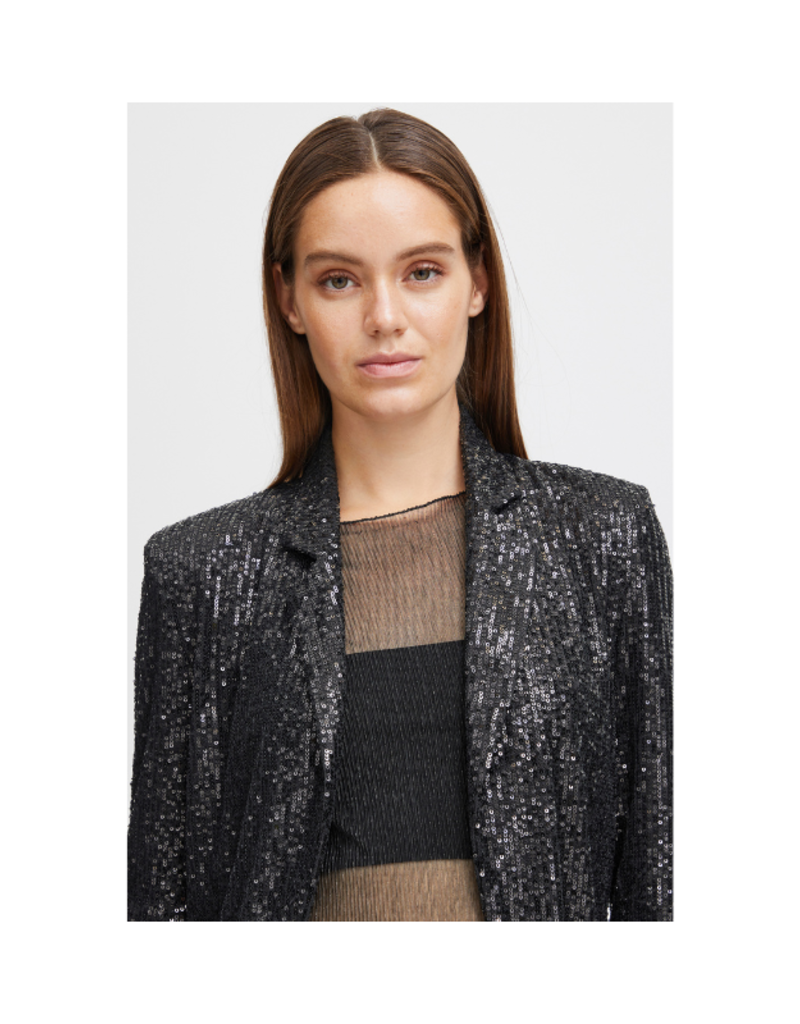 b.young LAST ONE - SIZE 36 (S) - Solia Sequin Blazer in Black by b.young