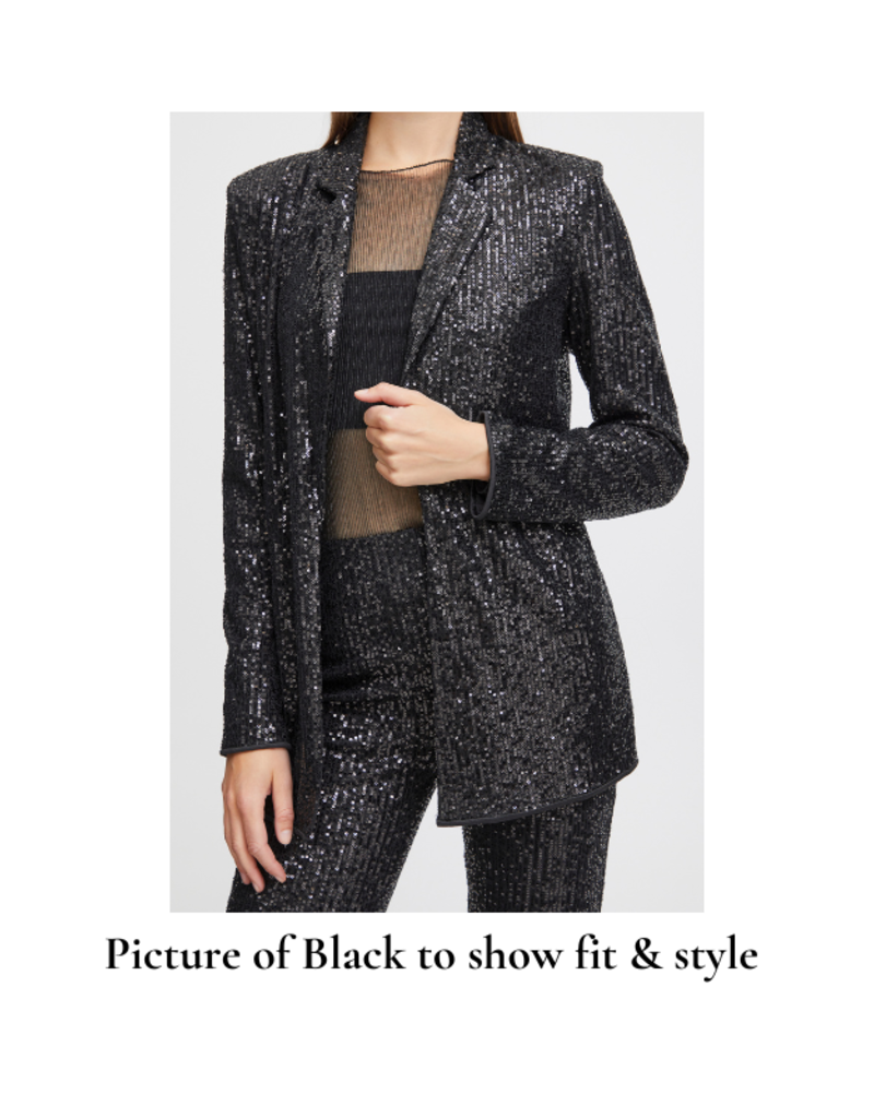 b.young LAST ONE SIZE 40 Solia Sequin Blazer in Cement by b.young